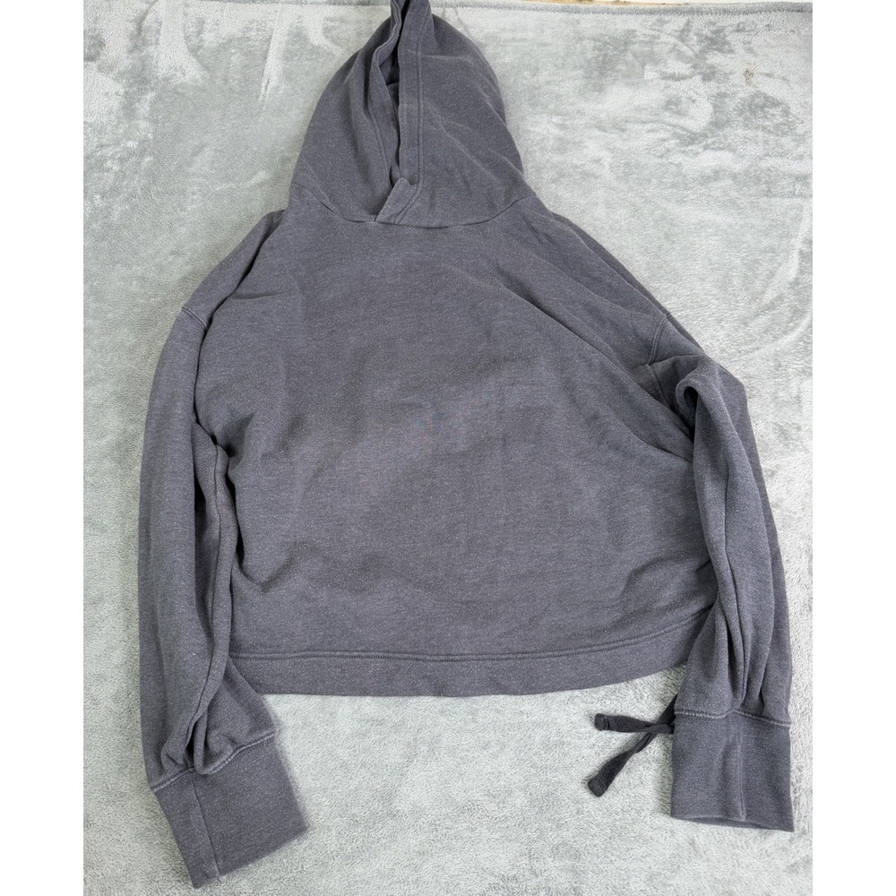Aerie Hooded Side Ruched Cropped Pullover Hoodie Women's Size 2XL Gray